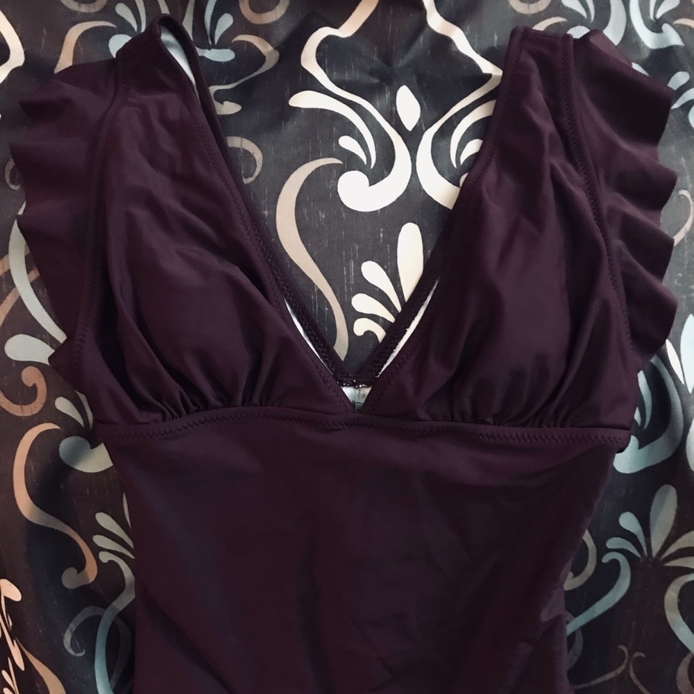 Cupshe One Piece Swimsuit Small V-neck Purple NWT